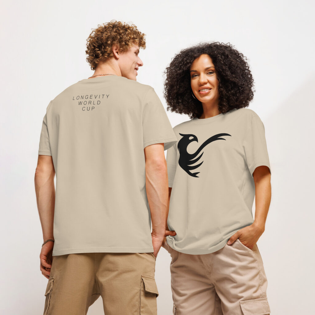 Organic cotton t-shirt - black logo/text