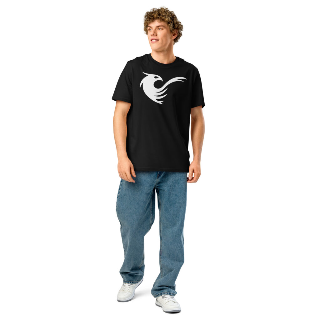 Organic cotton t-shirt - white logo/text